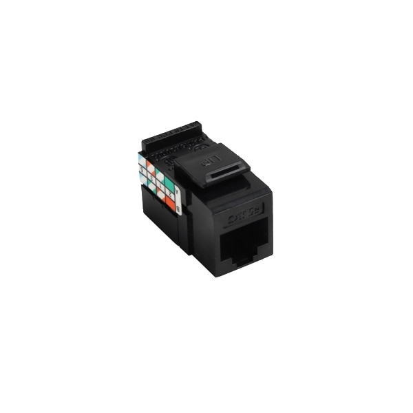 Leviton 1-Port Mod Jack 110 8W8P Utp, T568A/B Cat5E Quickport, Gigamax Black 5G108-RE5 - main